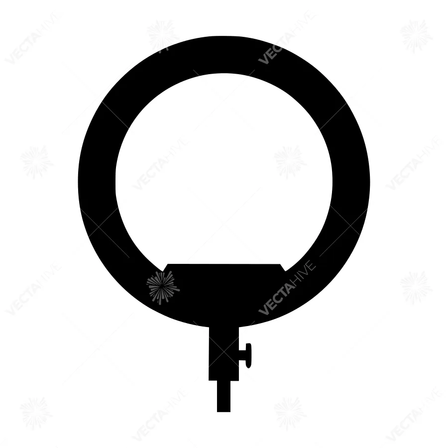 Ring Light Icon - Black Silhouette
