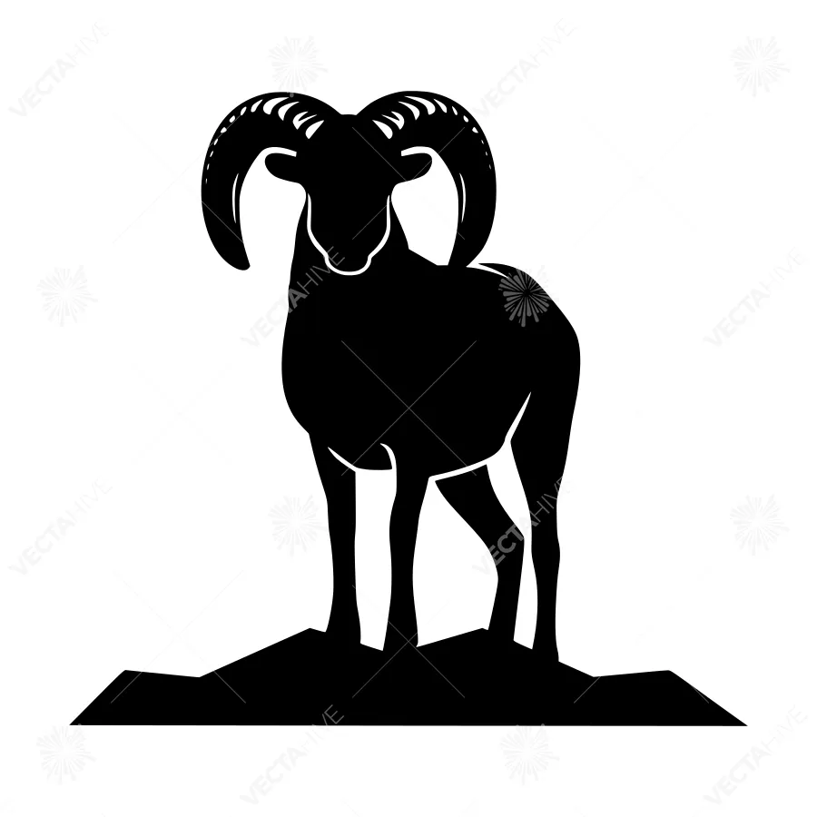 Silhouette Ram - Mountain Animal Graphic