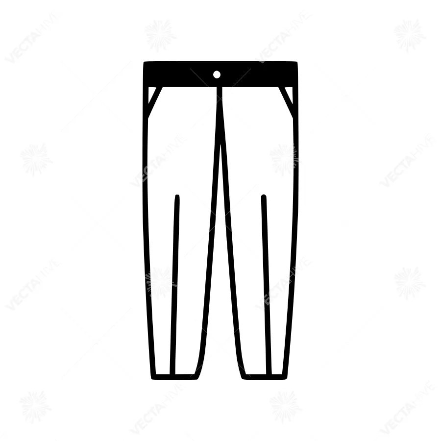 Black Leggings Line Icon - Vector Illustration
