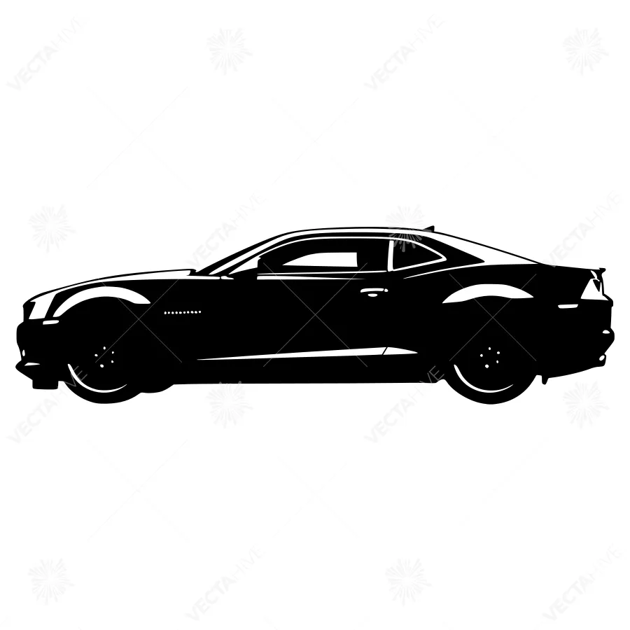 Black Silhouette Car Side View