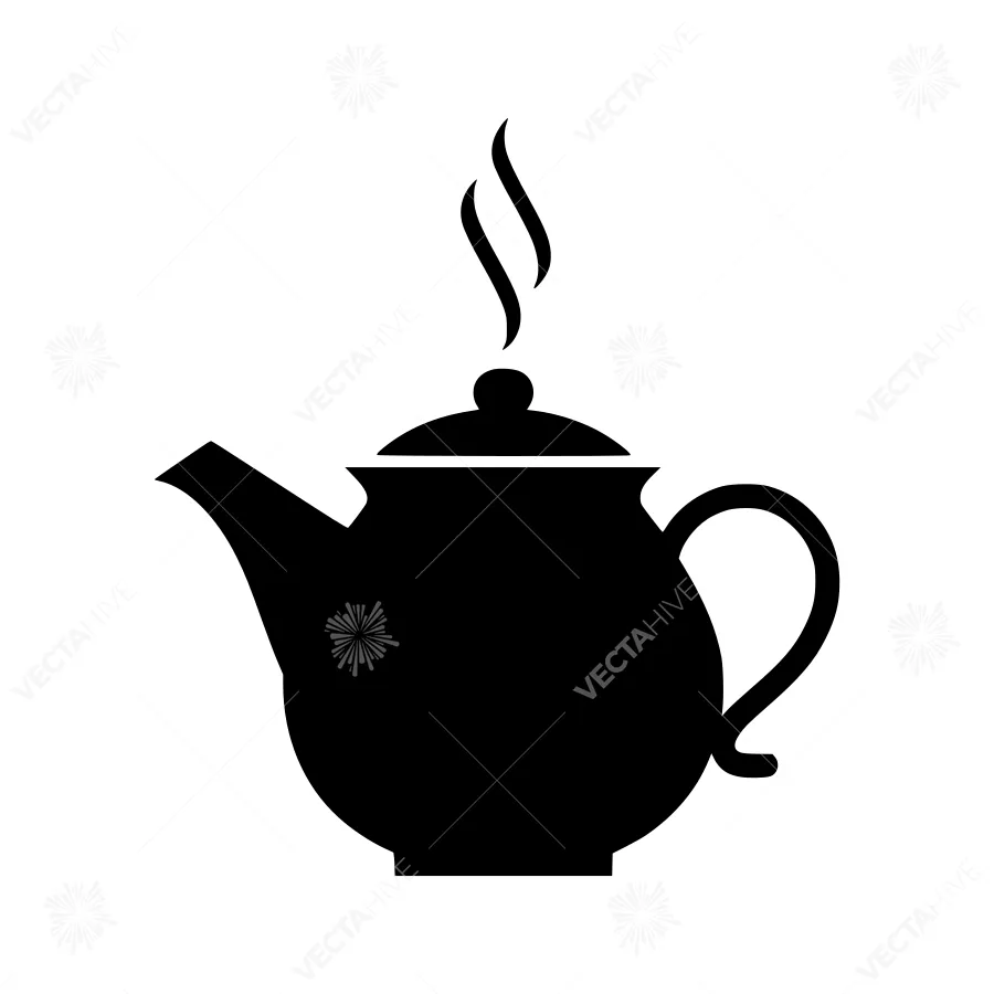 Black Teapot Icon - Simple Line Art