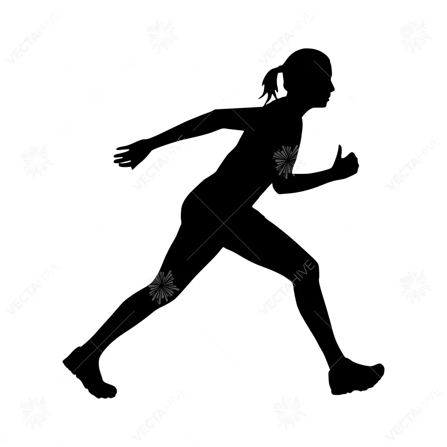 Silhouette Runner Woman - Athletic Vector Graphic
