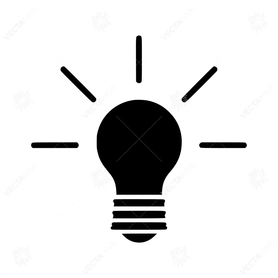 Black Lightbulb Icon - Idea Spark