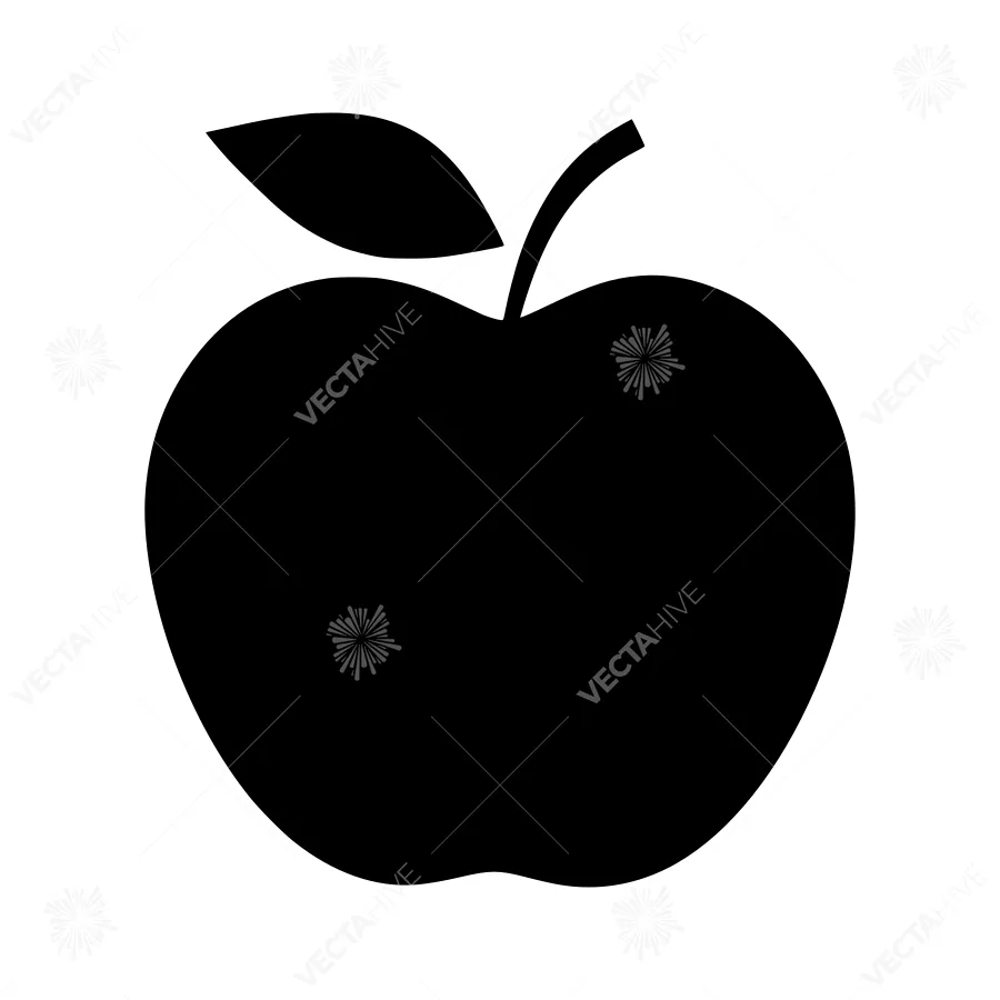 Black Apple Icon - Simple Vector Illustration
