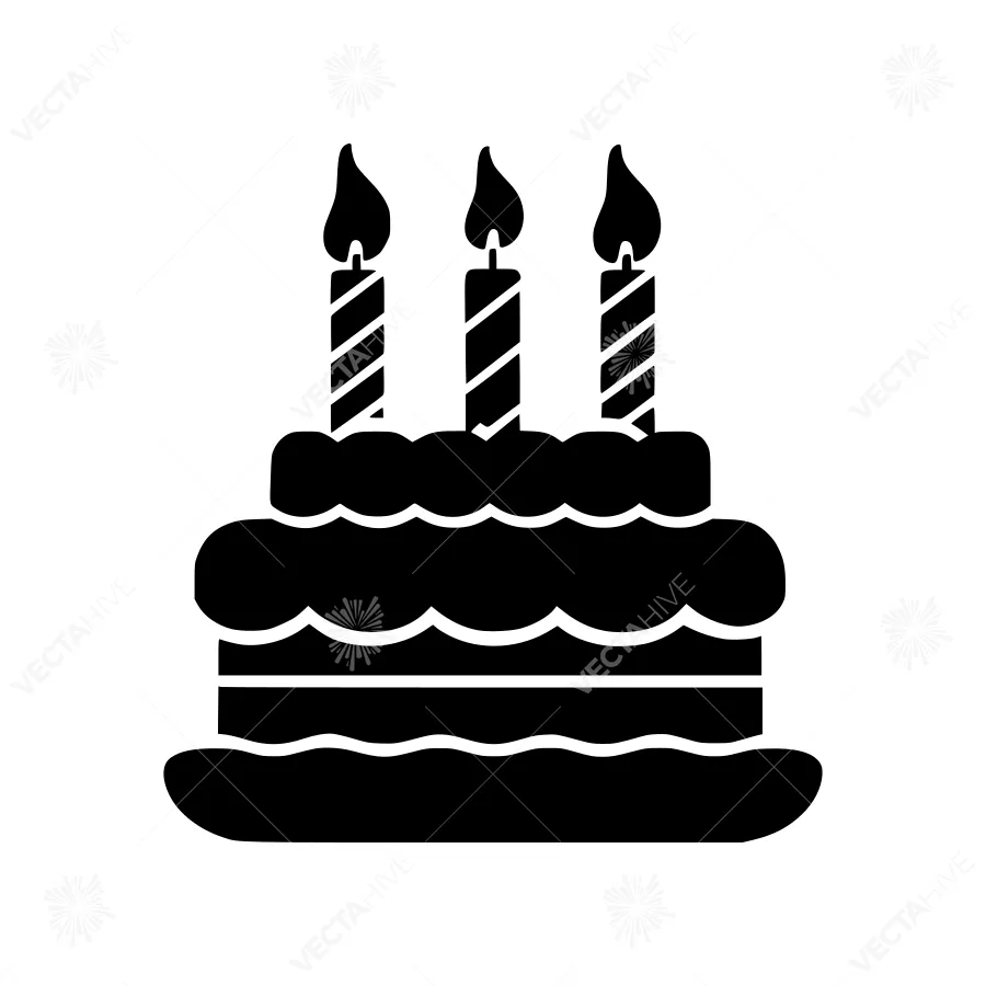 Black Cake Icon - Birthday Celebration