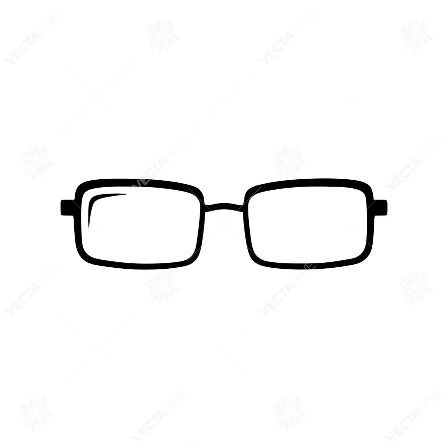 Black Glasses Icon - Vector Illustration
