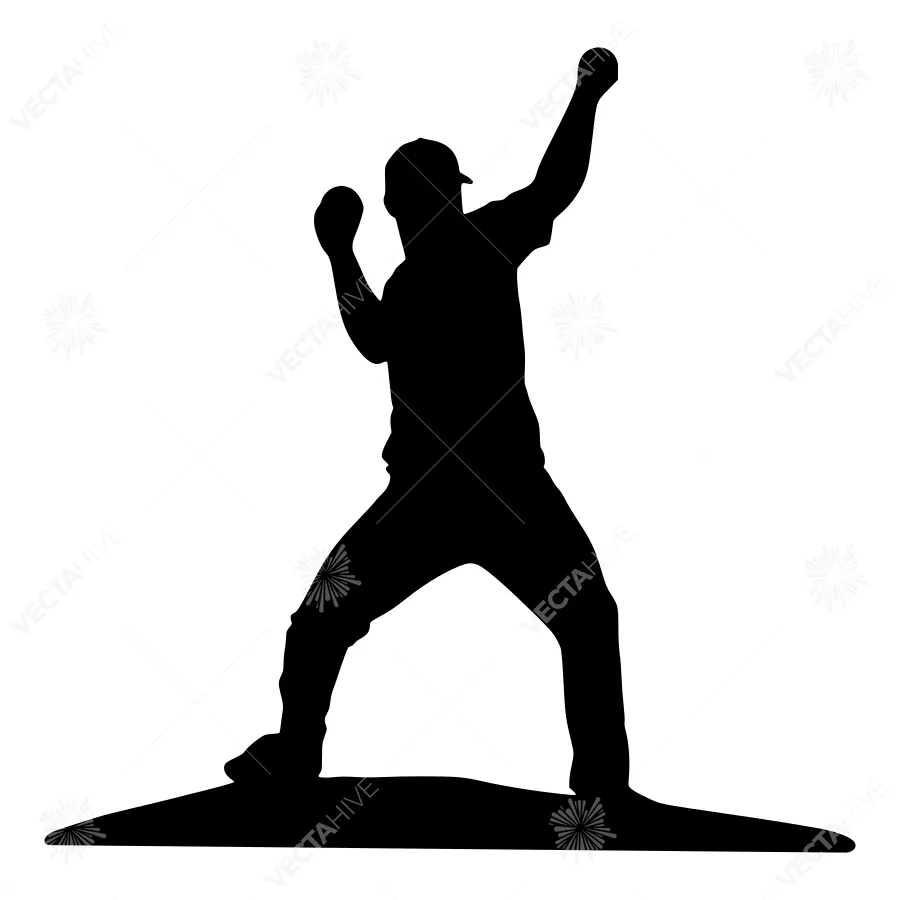 Silhouette Baseball Player Victory Pose