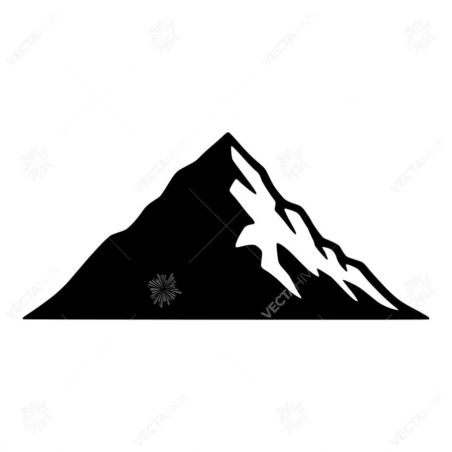 Black Mountain Silhouette Vector Graphic