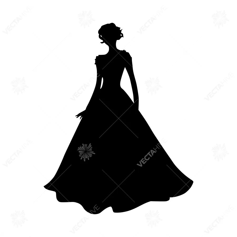 Elegant Fashion Silhouette - Black Dress