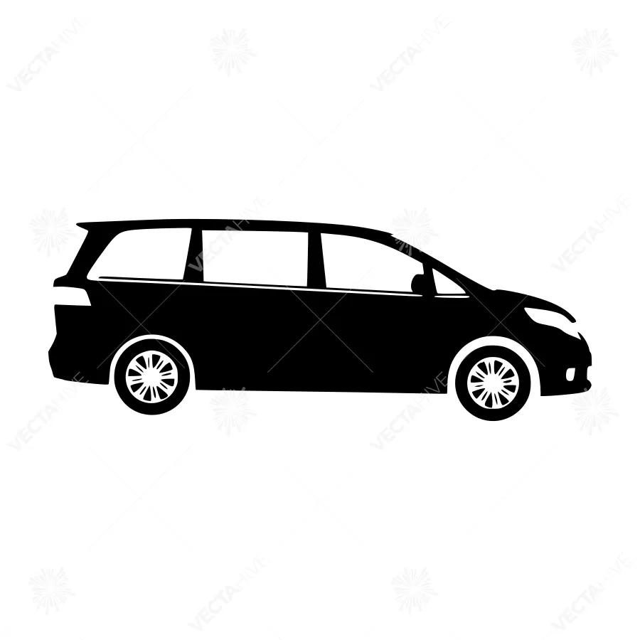 Silhouette Van Car Vector Icon