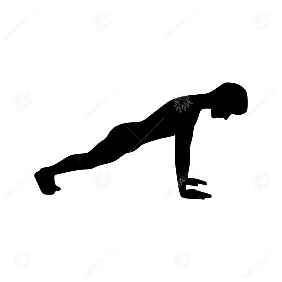 Silhouette Push-Up Exercise Graphic