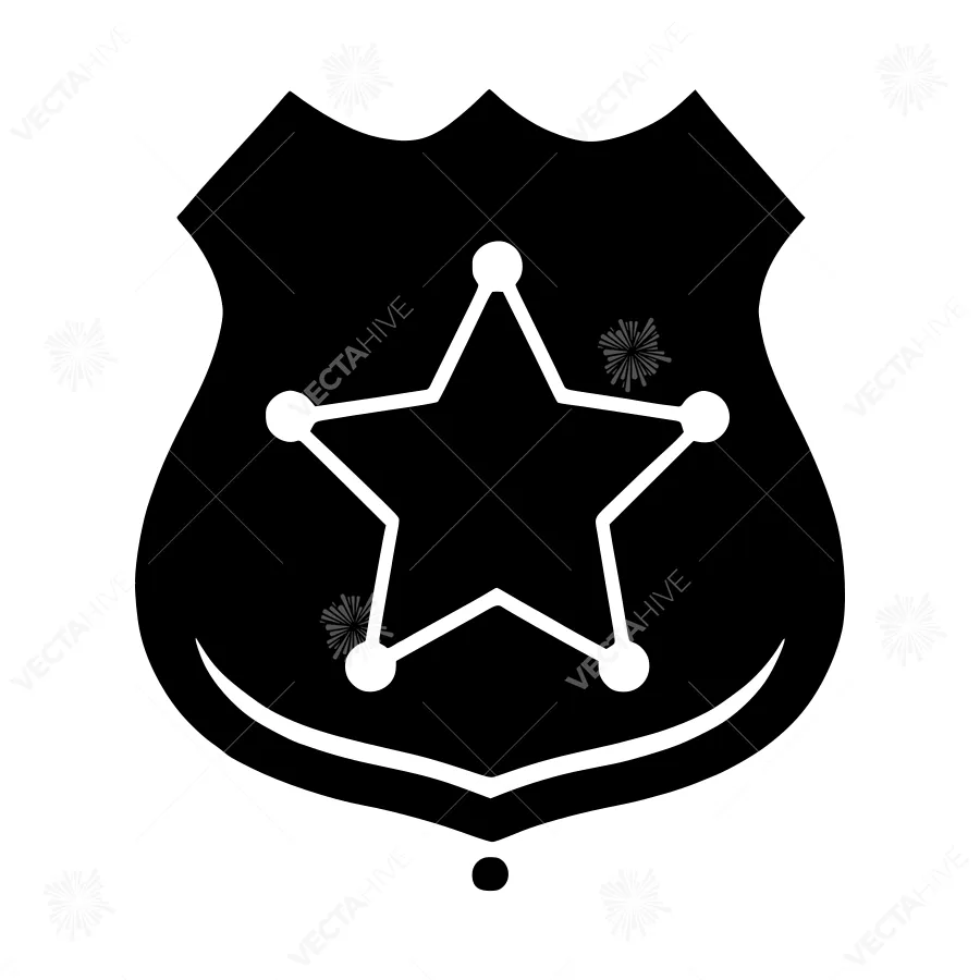 Police Star Badge Icon - Vector Illustration