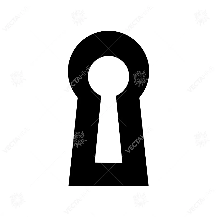 Keyhole Icon - Simple Black Outline