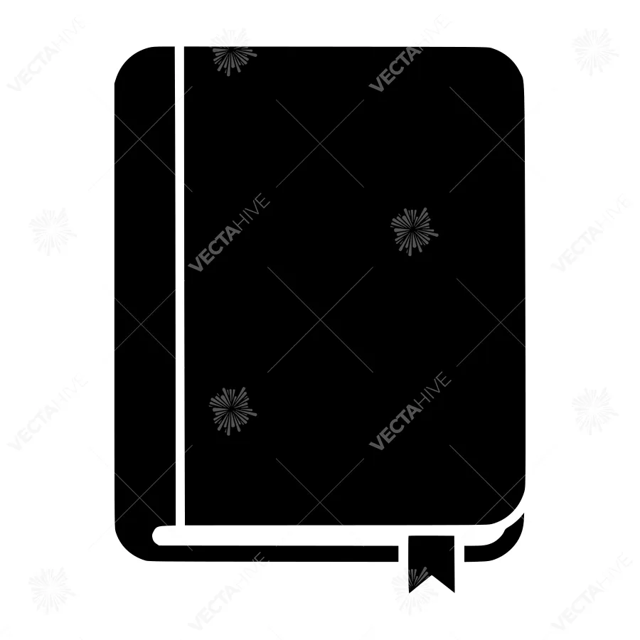 Black Book Icon - Minimalist Vector Illustration
