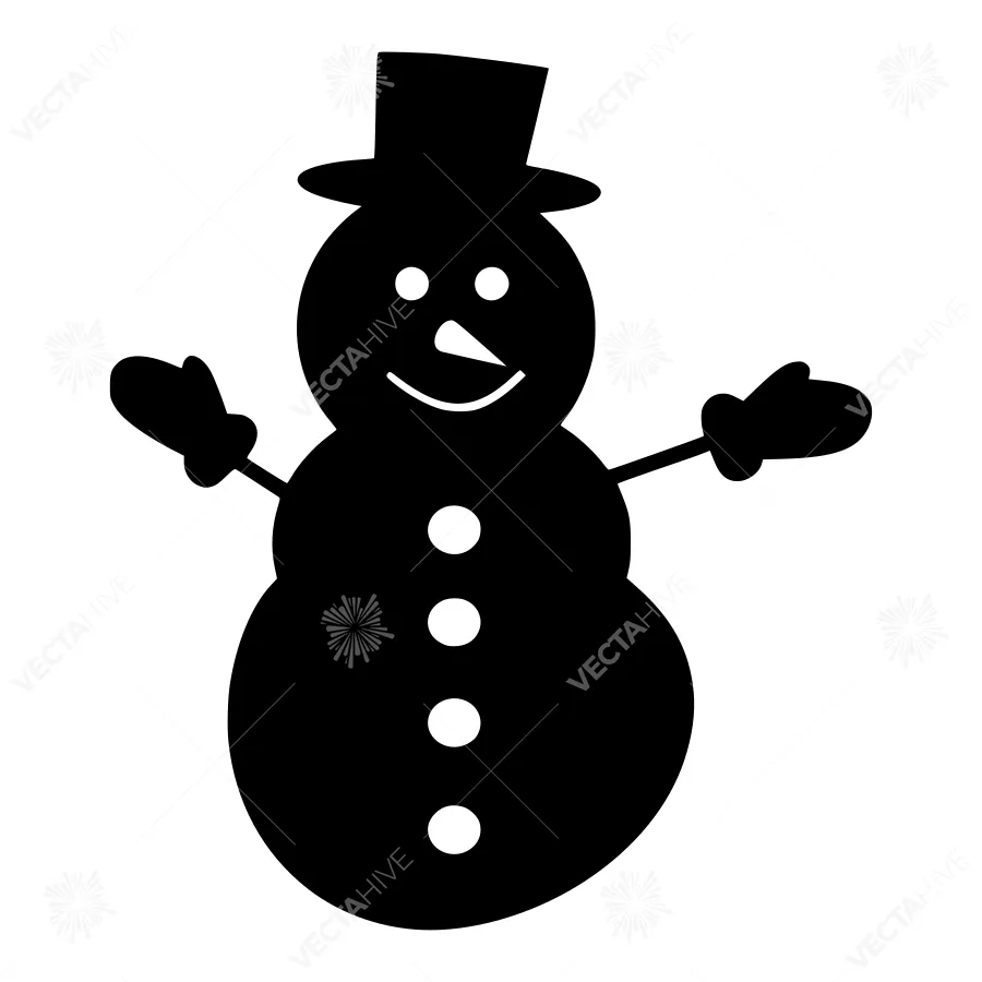 Silhouette Snowman Christmas Icon