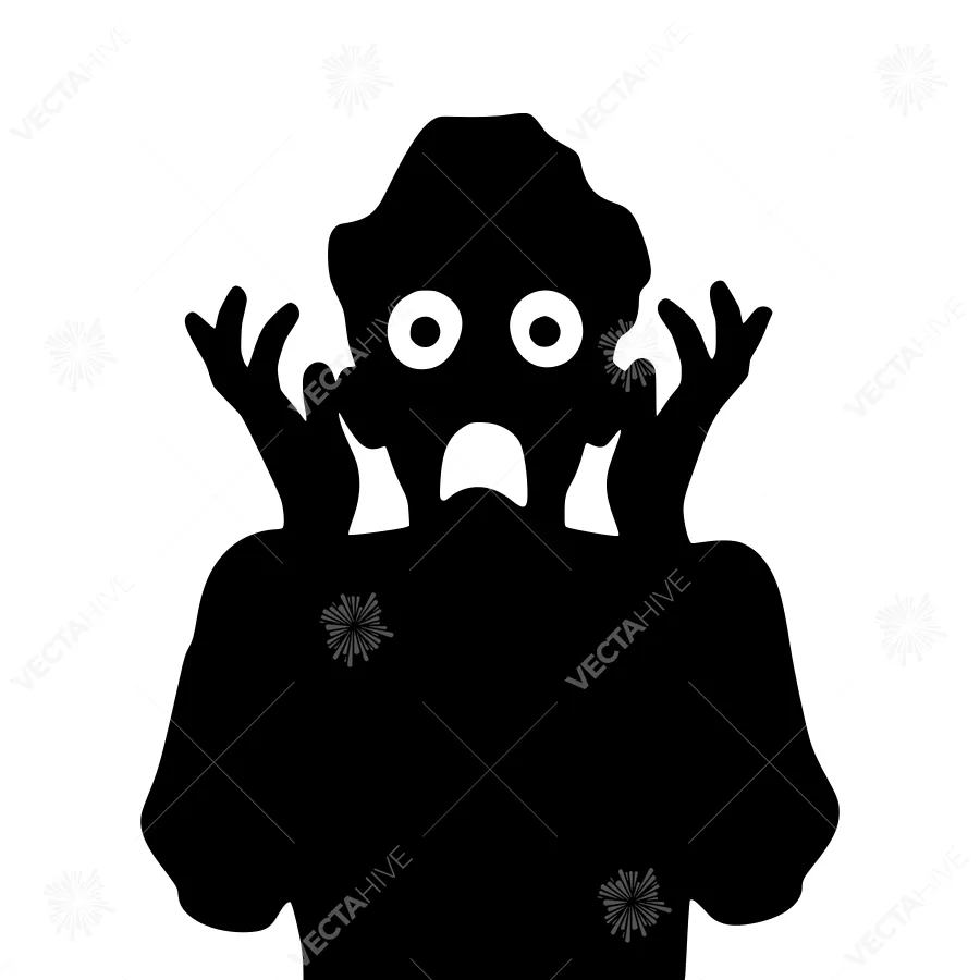 Silhouette Figure - Fearful Expression