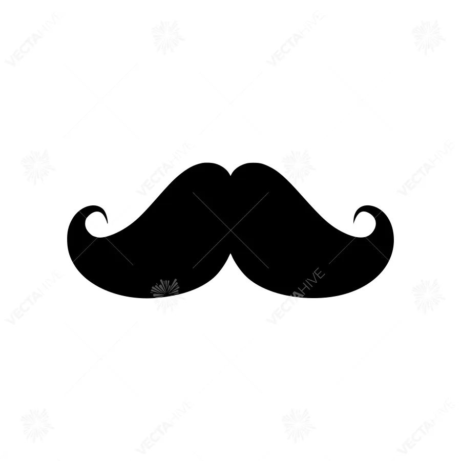 Black Mustache Icon - Vector Illustration