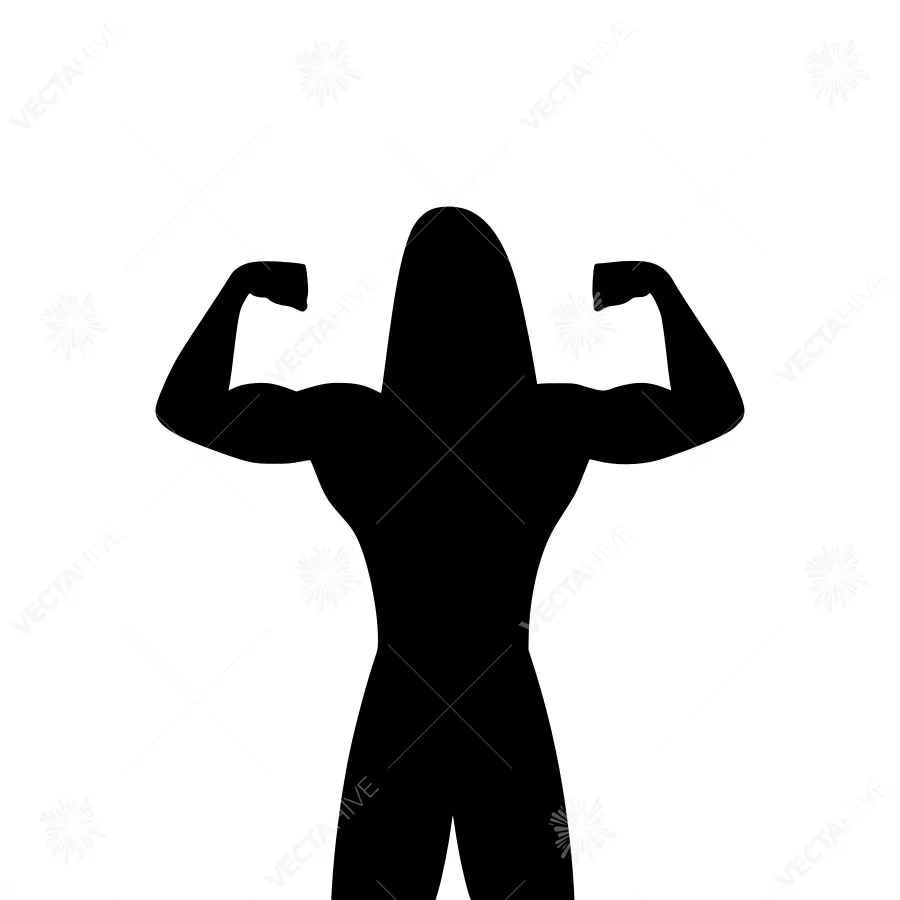 Silhouette Muscular Man - Fitness Icon