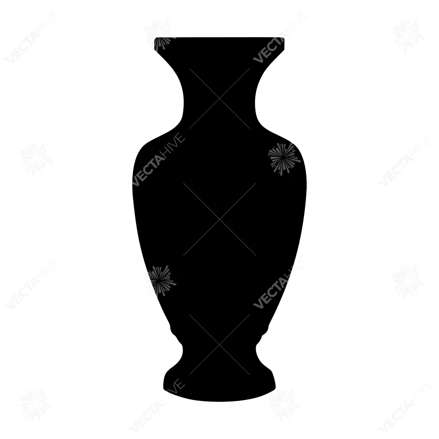 Black Vase Silhouette Vector Illustration
