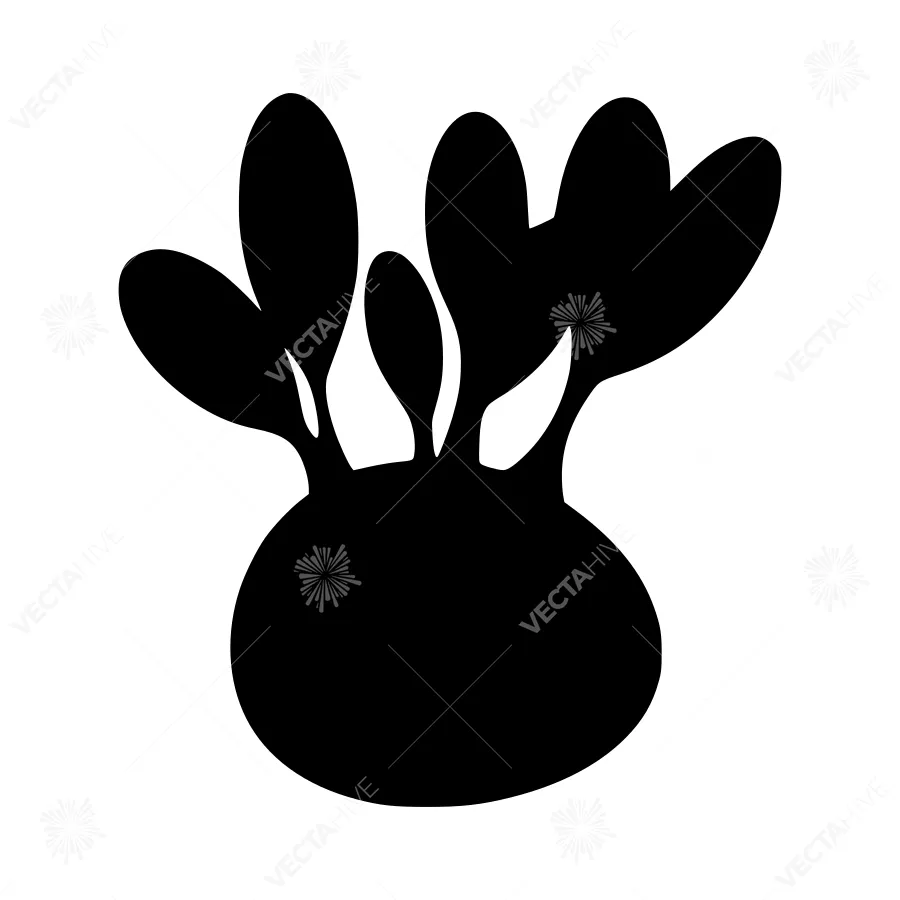 Minimalist Radish Silhouette Icon
