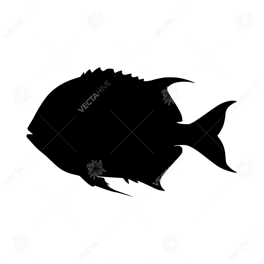 Black Fish Silhouette Vector Graphic