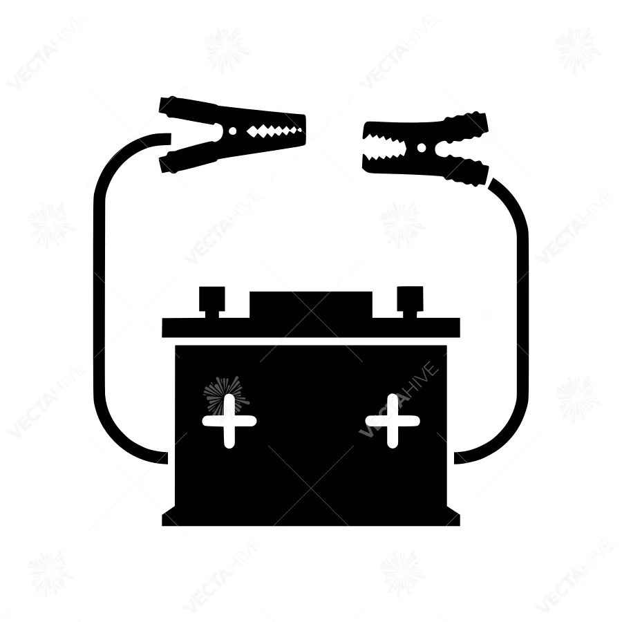 Battery Jump Start Icon - Vector Illustration