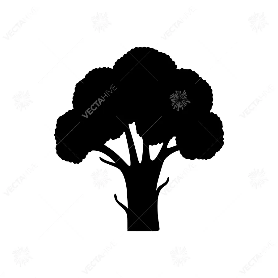 Silhouette Tree Icon - Minimalist Black Vector