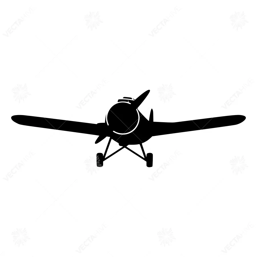 Vintage Airplane Silhouette Vector Illustration