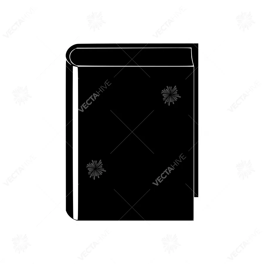 Black Book Icon - Minimalist Vector Illustration