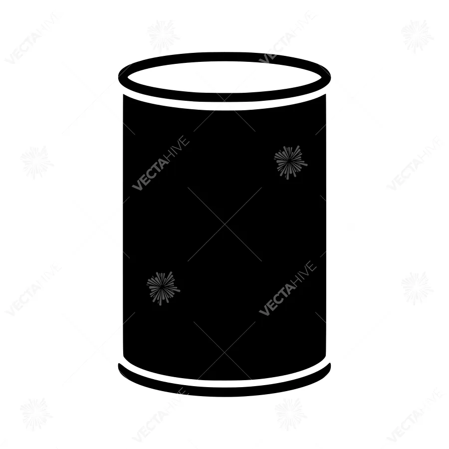Simple Black Can Icon - Vector Illustration