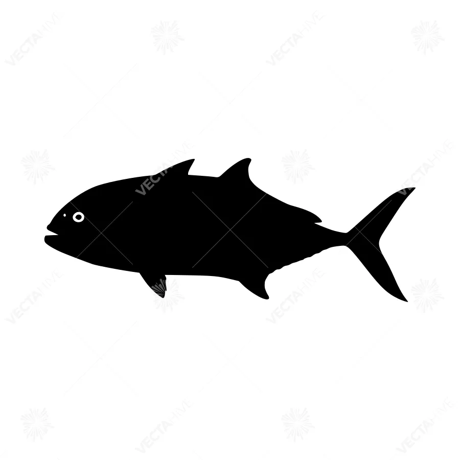Black Fish Silhouette Vector Graphic