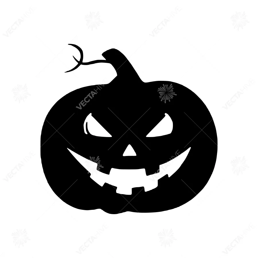 Black Silhouette Jack-o'-Lantern Halloween Icon