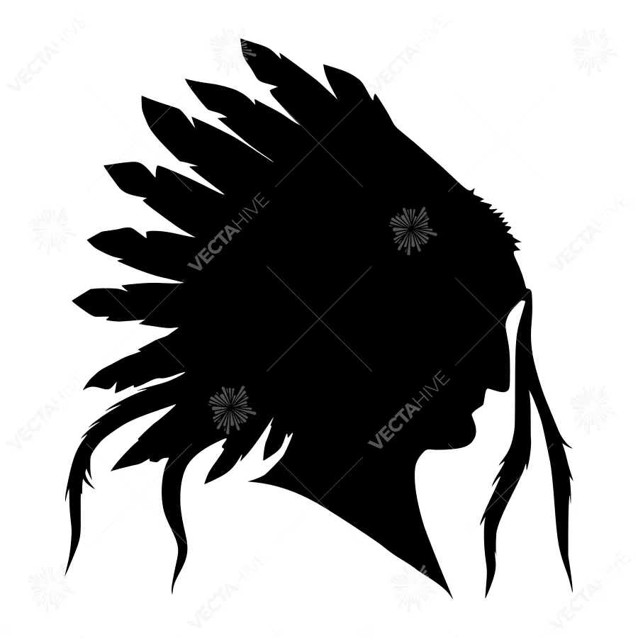 Native American Headdress Silhouette