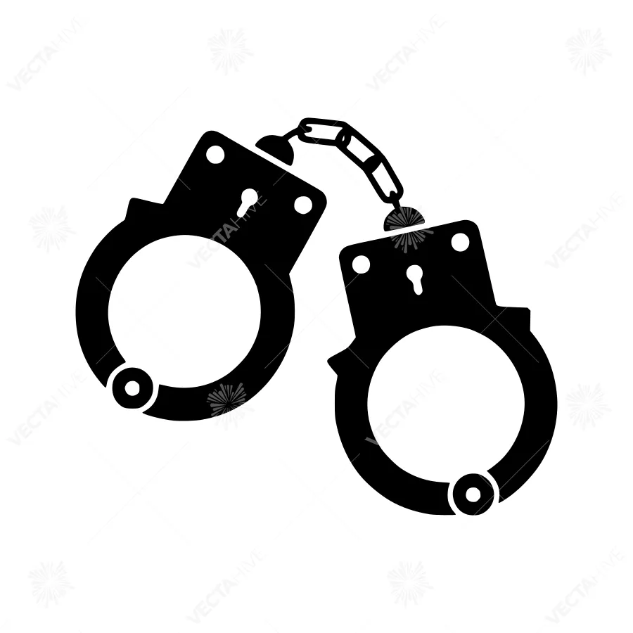 Black Handcuffs Silhouette - Legal Concept