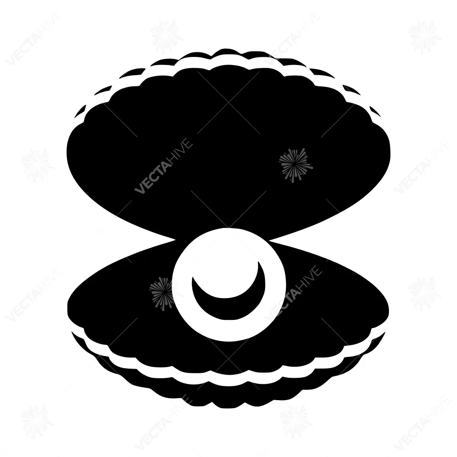 Black Pearl Icon - Shell Symbol