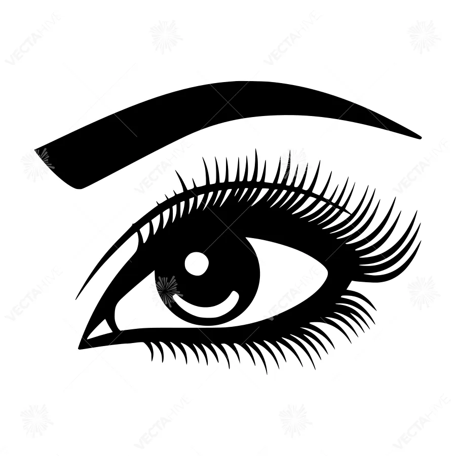 Black Eye Outline Vector Illustration