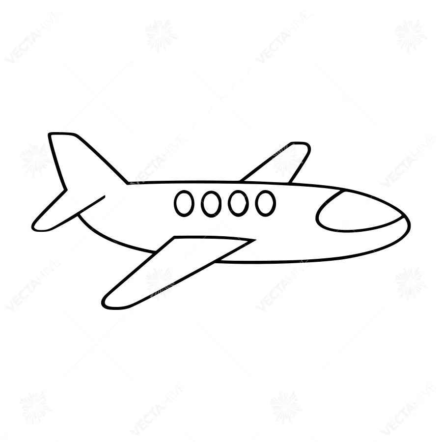 Line Art Airplane Icon - Minimalist Travel Design