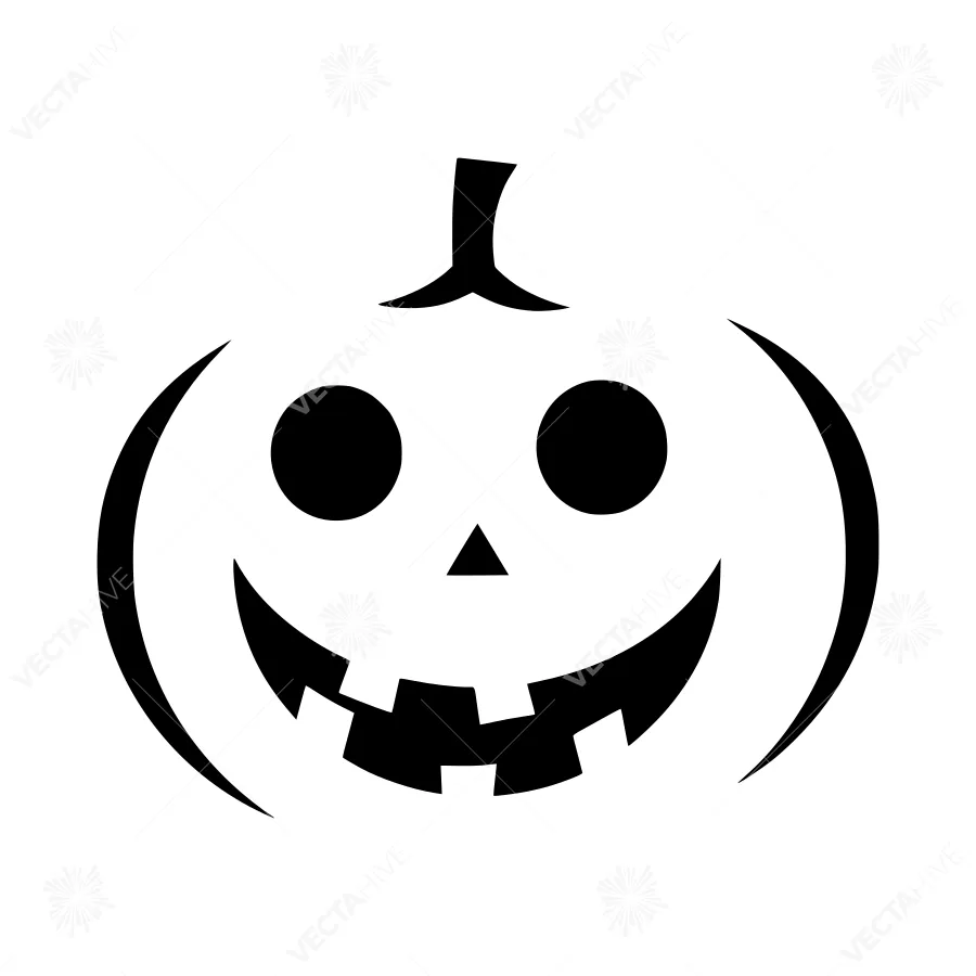 Simple Halloween Jack-o'-Lantern Silhouette