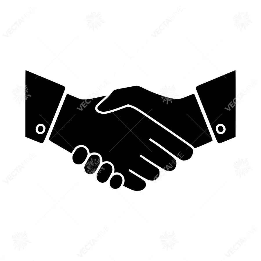 Black Handshake Icon - Business Agreement