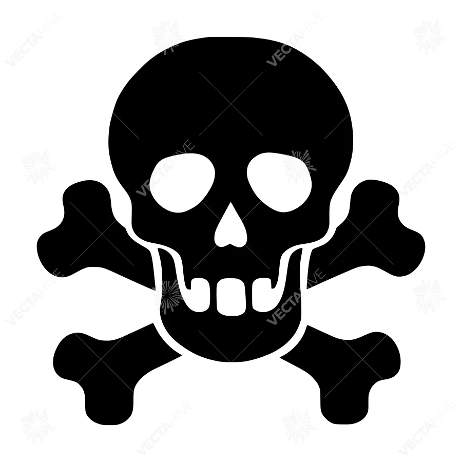 Skull and Crossbones Icon - Vector Illustration