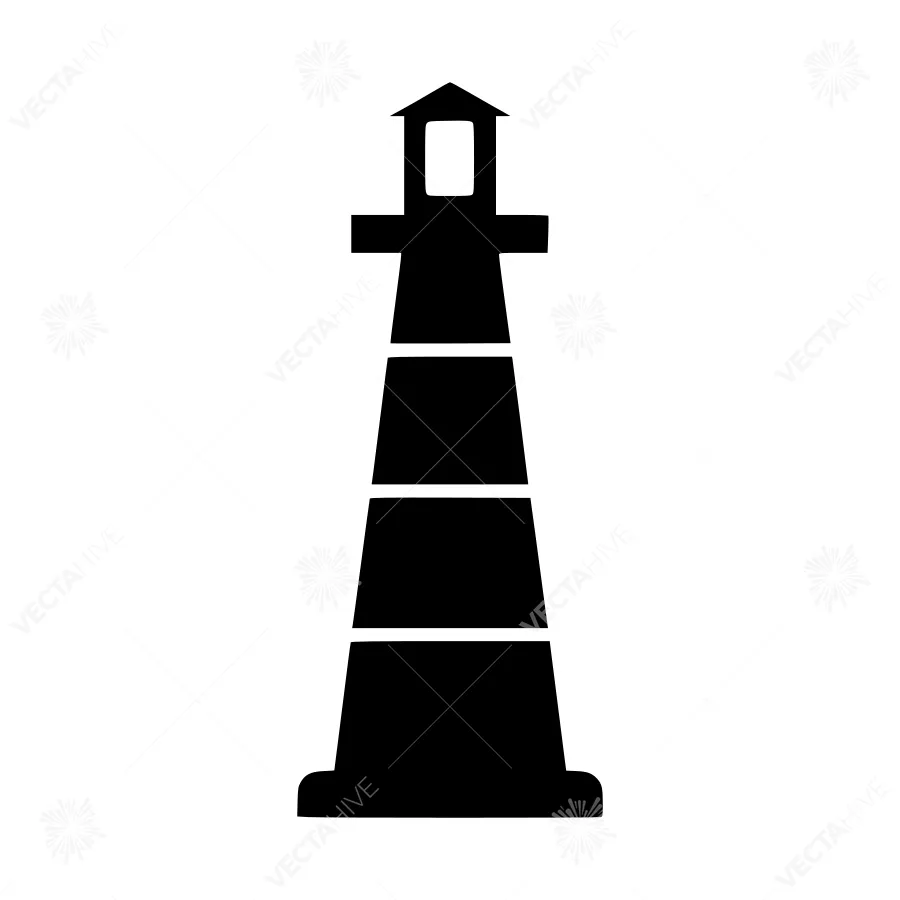 Lighthouse Icon - Black Silhouette