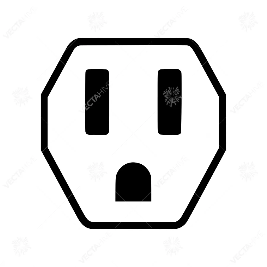 Outlet Icon - Black Outline