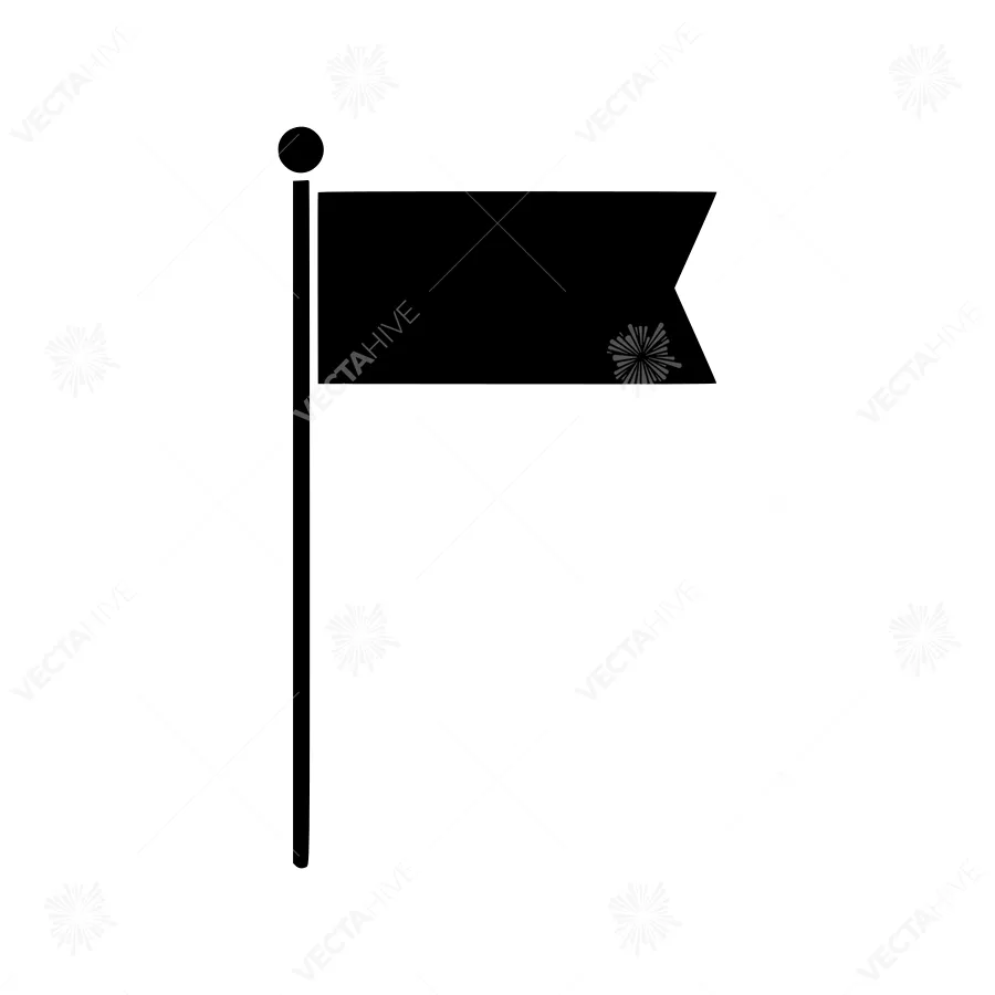 Black Flag Icon - Vector Illustration