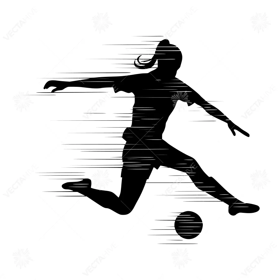 Silhouette Soccer Player Running - Dynamic Action