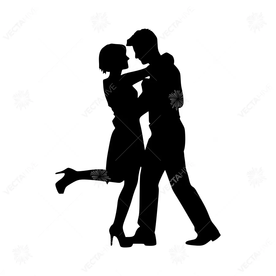 Silhouette Dancing Couple - Romantic Dance