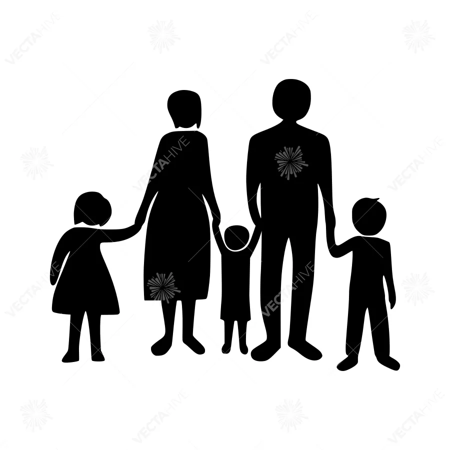 Family Silhouette Illustration - Minimalist Design