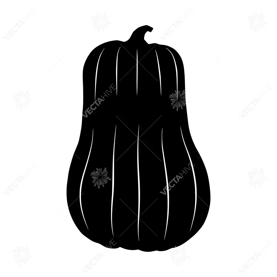 Black Silhouette Pumpkin Vector Icon