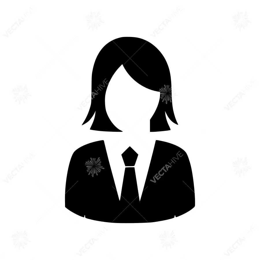 Silhouette Woman Business Suit Icon