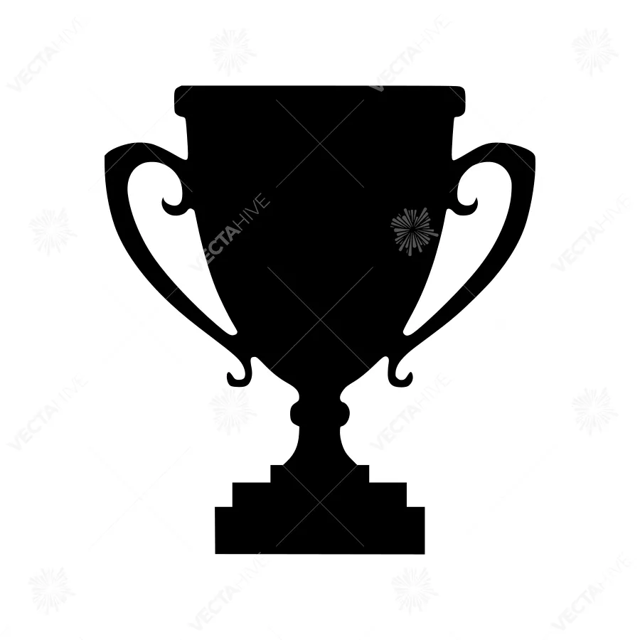 Black Trophy Icon - Vector Illustration