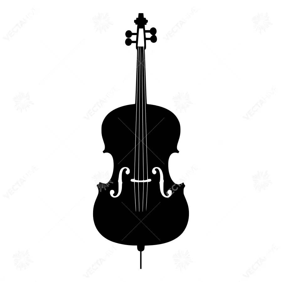 Black Bass Violoncello Silhouette
